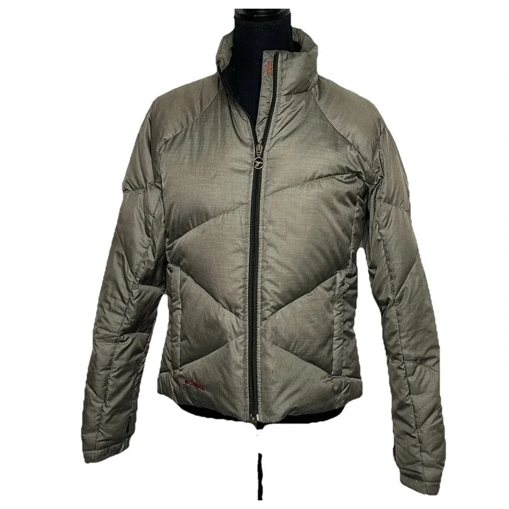 Columbia  Puffer Jacket Womens M Titanium Tech Down Insulated Interchange Bronze